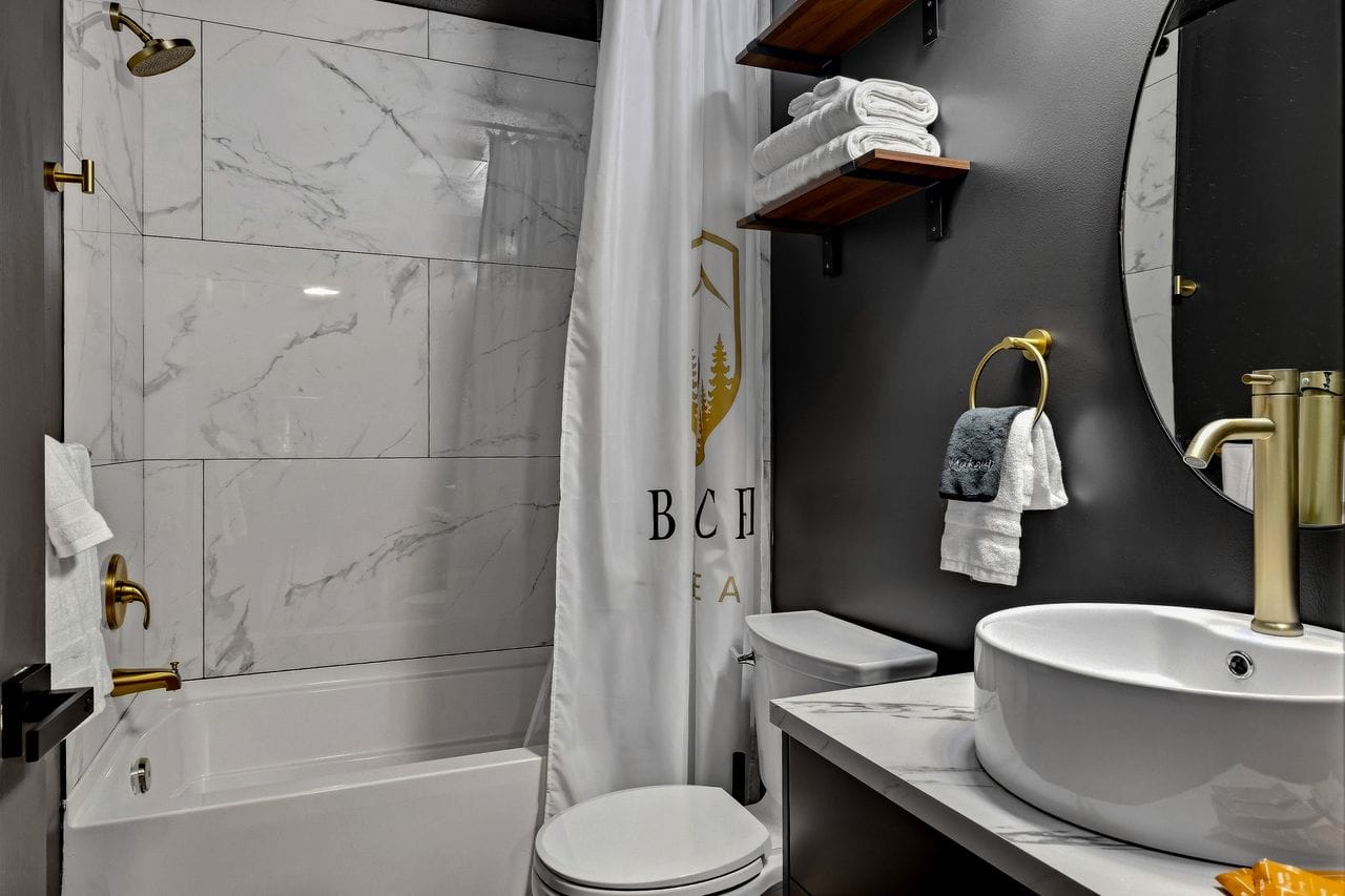Laundry-level bathroom